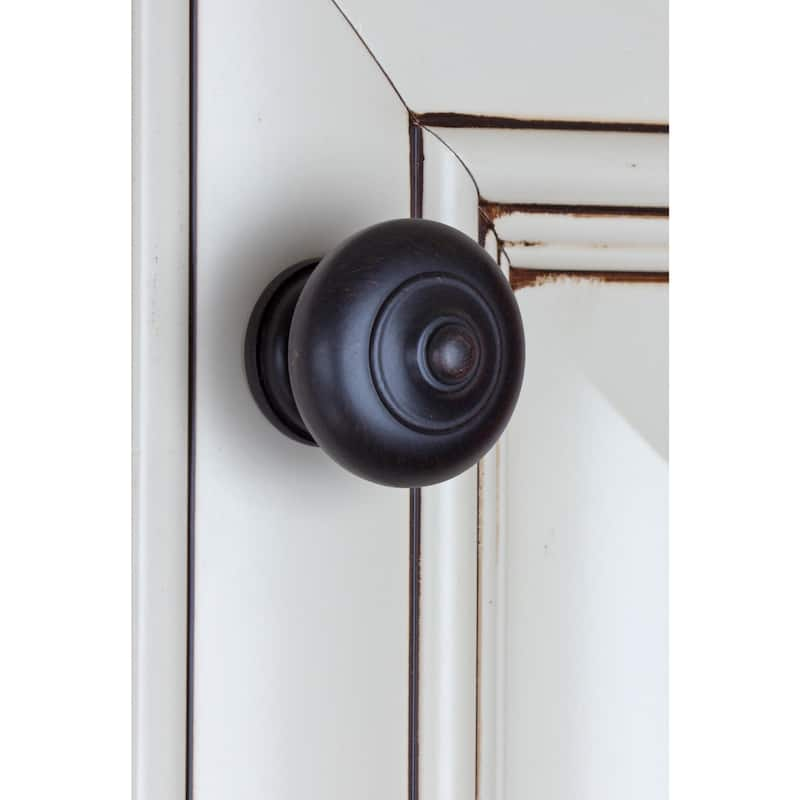 Gliderite 1.5-inch Oil Rubbed Bronze Round Ring Mushroom Cabinet Knobs 