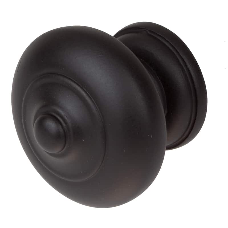 GlideRite 1.5-inch Matte Black Round Ring Mushroom Cabinet Knobs (Pack of 10)