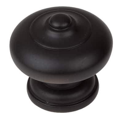 GlideRite 1.5-inch Matte Black Round Ring Mushroom Cabinet Knobs (Pack of 10)