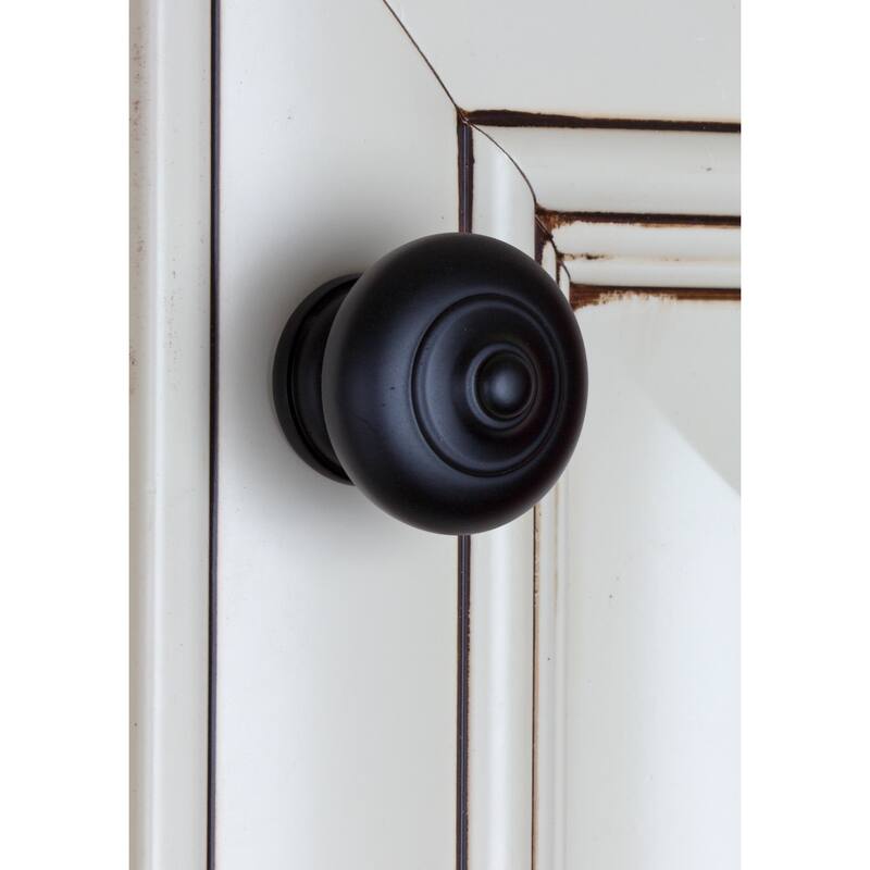 GlideRite 1.5-inch Matte Black Round Ring Mushroom Cabinet Knobs (Pack of 10)