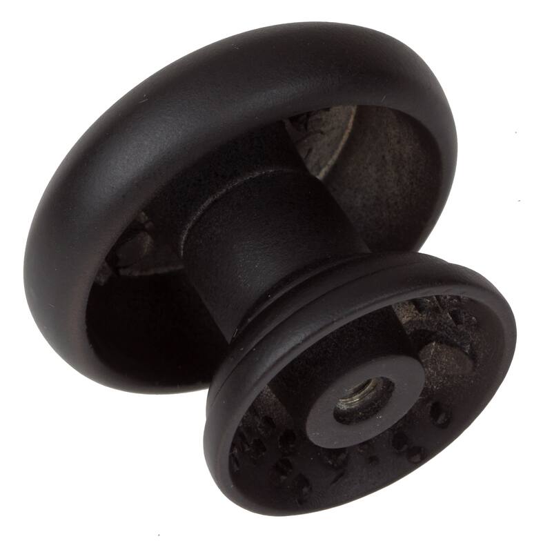 GlideRite 1.5-inch Matte Black Round Ring Mushroom Cabinet Knobs (Pack of 10)