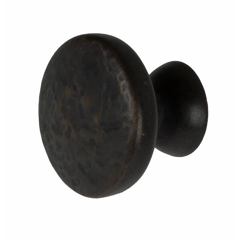 GlideRite 1.25 inch Oil Rubbed Bronze Round Hammered Finish Cabinet Knobs (Pack of 10)