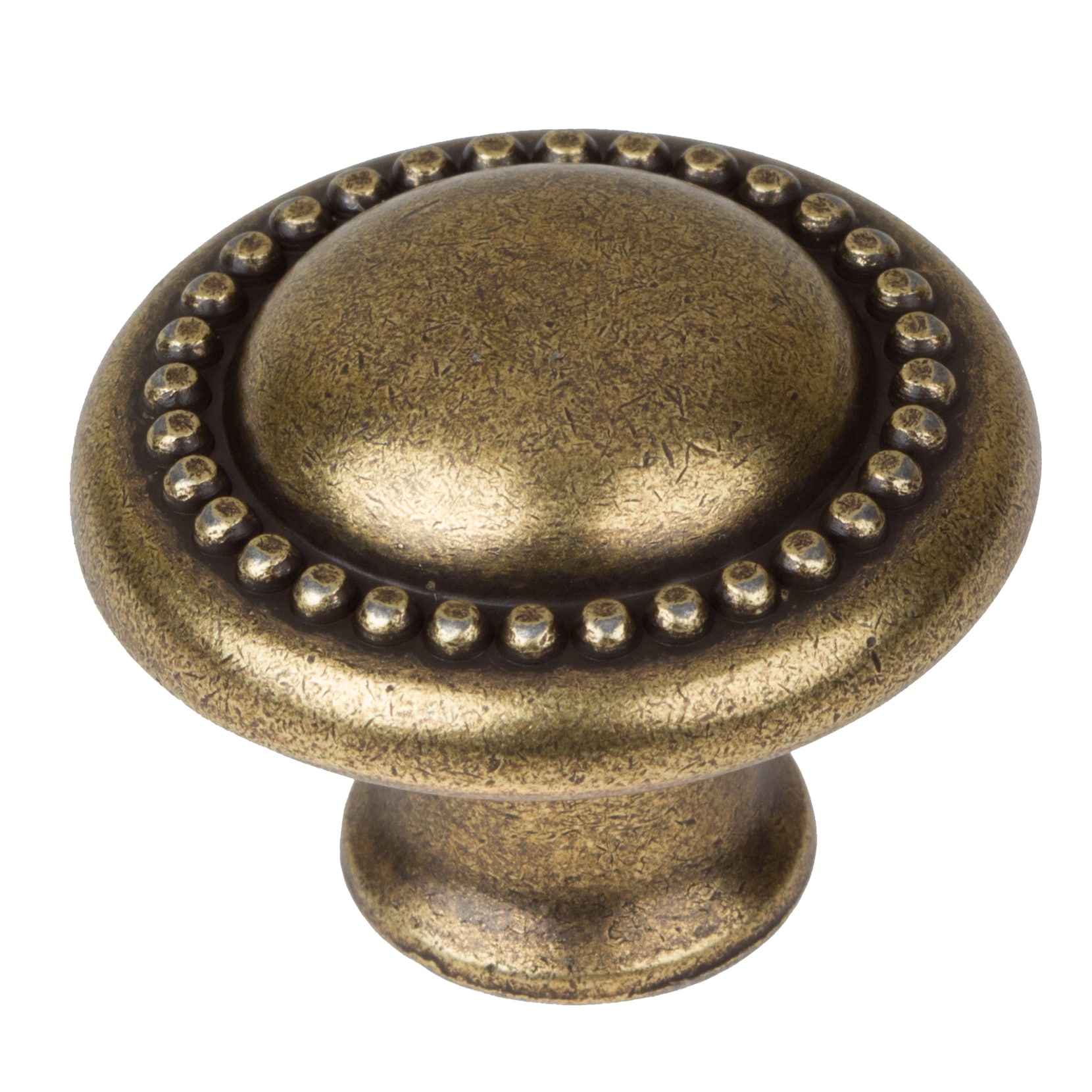 GlideRite 125 Inch Antique Brass Round Beaded Cabinet Knobs Pack Of 10 On Sale Overstock 9232094