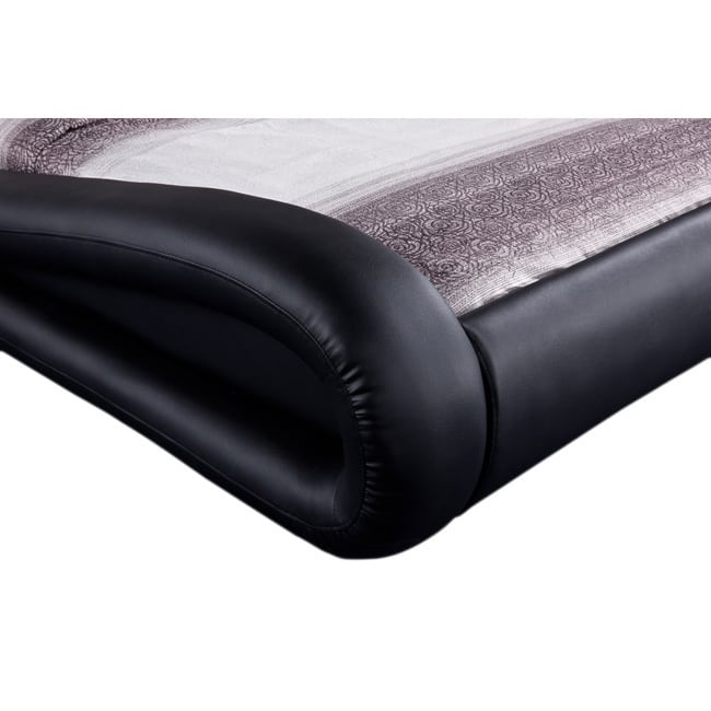 Dona Black Faux Leather Modern Bed