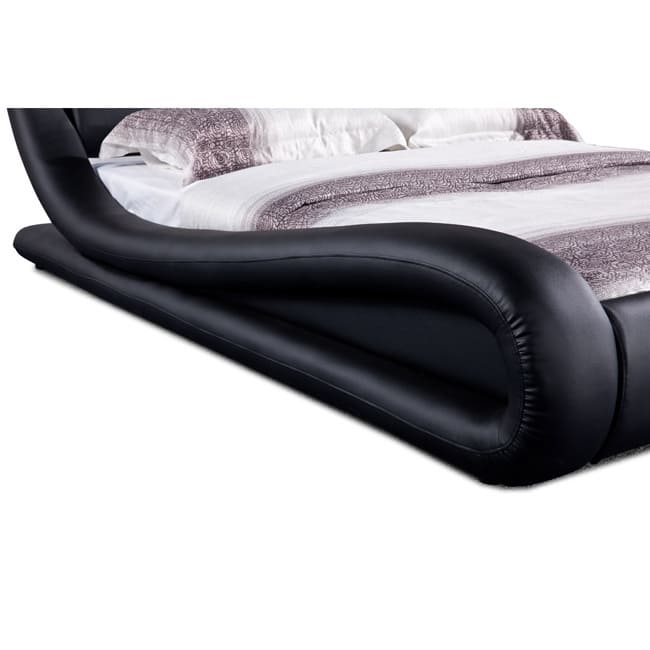 Dona Black Faux Leather Modern Bed