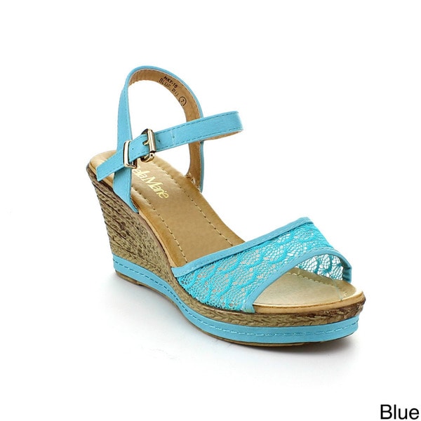 Shop BellaMarie Women's 'NXT-16' Lace Wedge Sandals - Free Shipping On ...