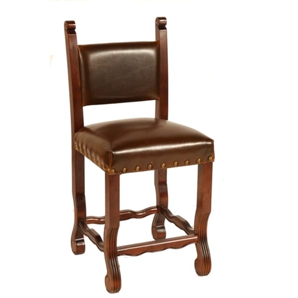 Leather Chestnut Spanish Counter Stool Free Shipping Today