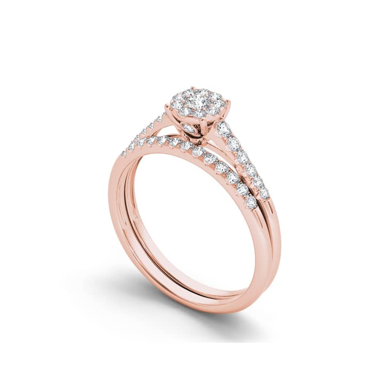 De Couer IGI Certified 10k Gold 1/2ct TDW Diamond Wedding Bridal Set