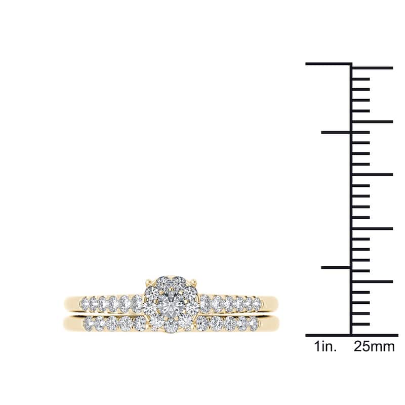 De Couer IGI Certified 10k Gold 1/2ct TDW Diamond Wedding Bridal Set