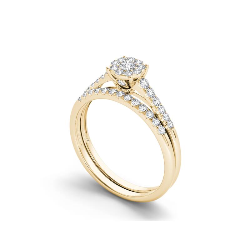 De Couer IGI Certified 10k Gold 1/2ct TDW Diamond Wedding Bridal Set