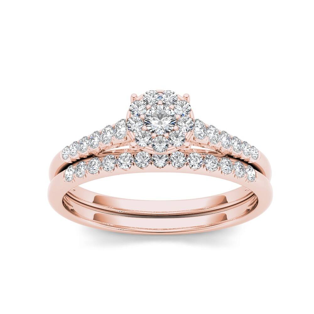 De Couer IGI Certified 10k Gold 1/2ct TDW Diamond Wedding Bridal Set