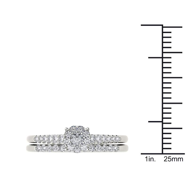 De Couer IGI Certified 10k Gold 1/2ct TDW Diamond Wedding Bridal Set