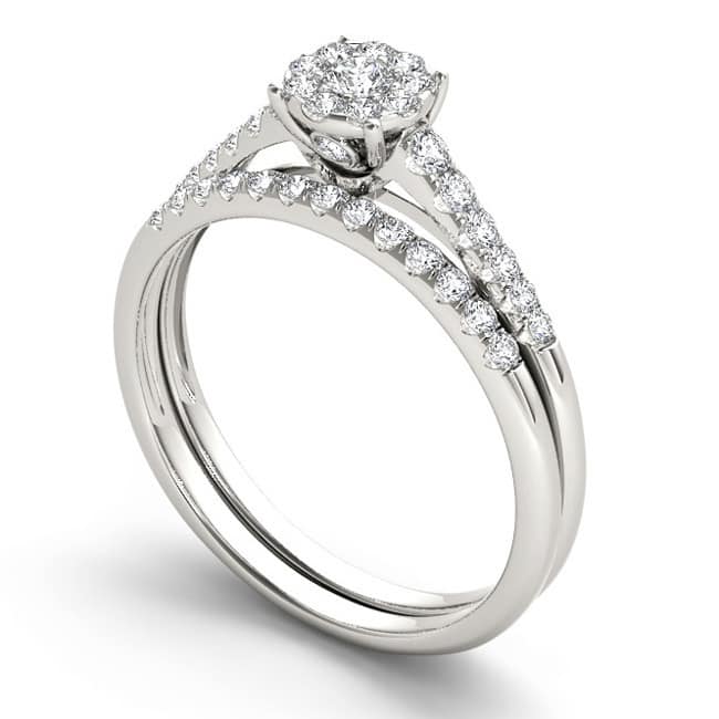 De Couer IGI Certified 10k Gold 1/2ct TDW Diamond Wedding Bridal Set