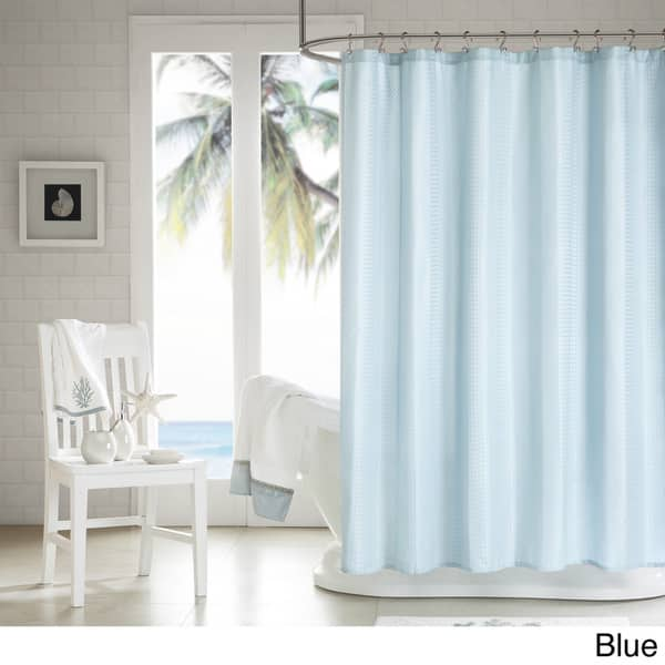 H2Ology Waffle Weave Shower Curtain with 3M Scotchgard Finish - Bed ...