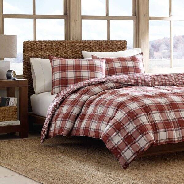 Shop Eddie Bauer Edgewood Plaid Down Alternative Reversible 3