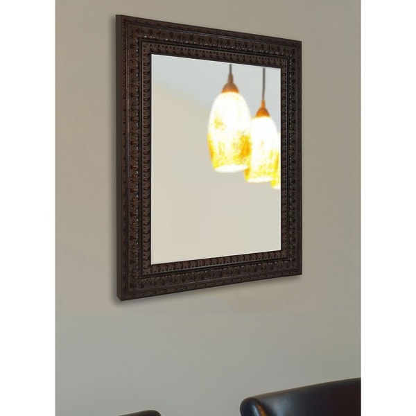 American Made Rayne Classic Baroque Vanity Wall Mirror - Dark Mahogany