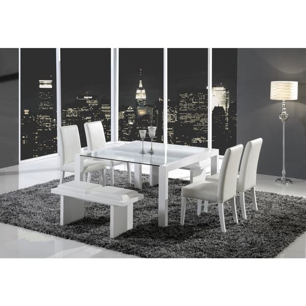 Contemporary White Dining Table Bed Bath & Beyond 9234162