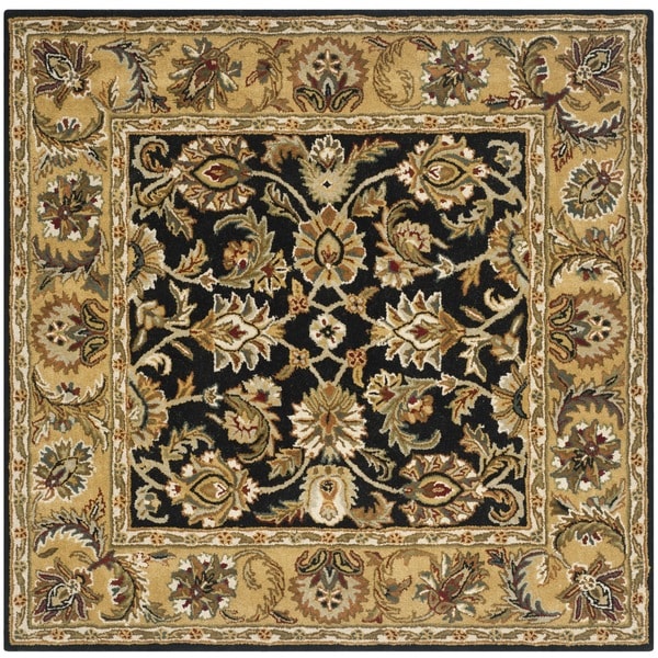 Shop Safavieh Handmade Classic Black/ Gold Wool Rug - 6' Square - On Sale - Free Shipping Today ...