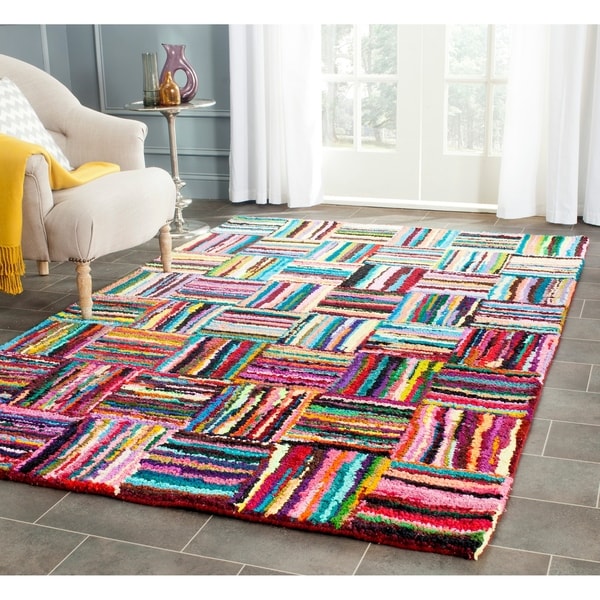 Safavieh Handmade Nantucket Modern Abstract Multicolored Cotton Rug - 8' x 10'