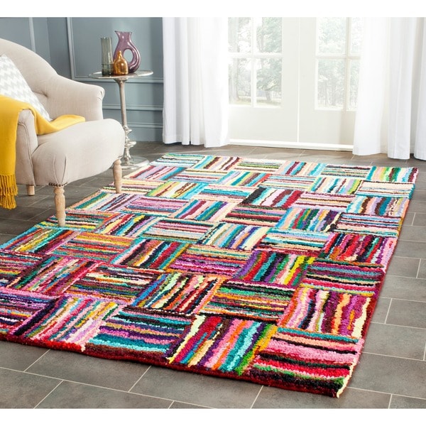 Safavieh Handmade Nantucket Modern Abstract Multicolored Cotton Rug - 8' x 10'