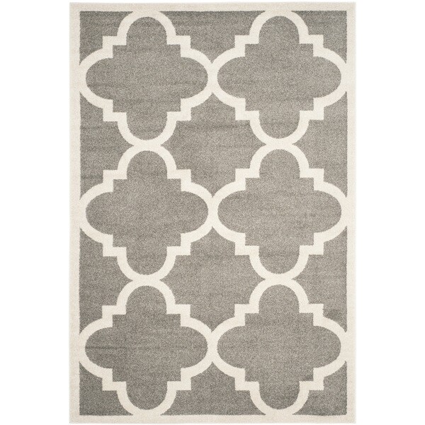 Safavieh Indoor/ Outdoor Amherst Dark Grey/ Beige Rug - 8' x 10'