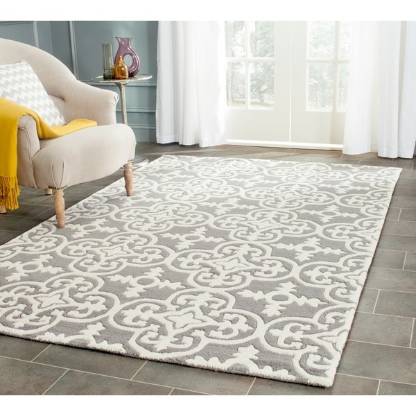 Safavieh Handmade Moroccan Chatham Dark Grey/ Ivory Wool Rug 8' x 10