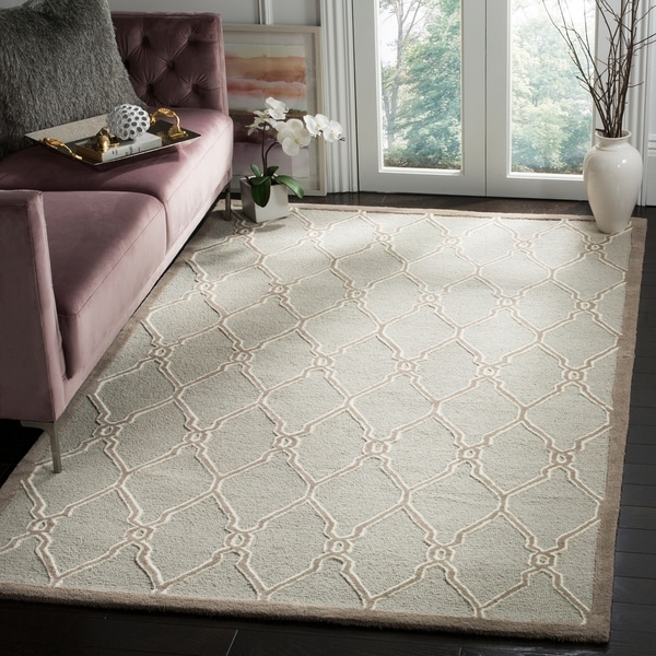 Safavieh Handmade Moroccan Cambridge Light Grey/ Ivory Wool Rug - 8' x 10'