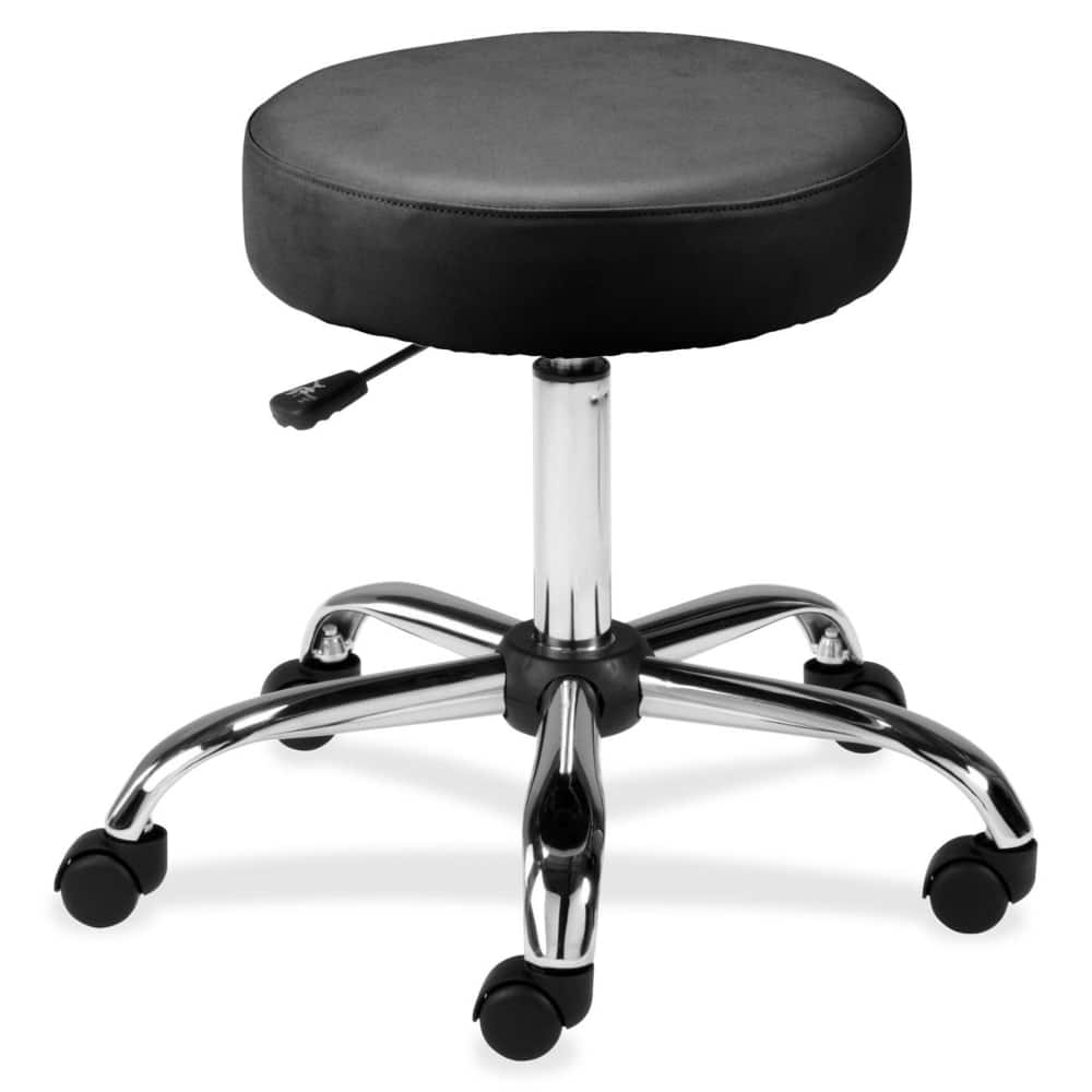 Lorell Black Vinyl Round Backless Stool