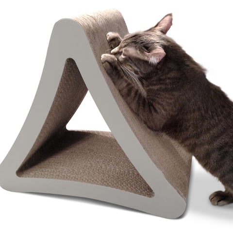 PetFusion 3-sided Vertical Cat Scratching Post - Grey
