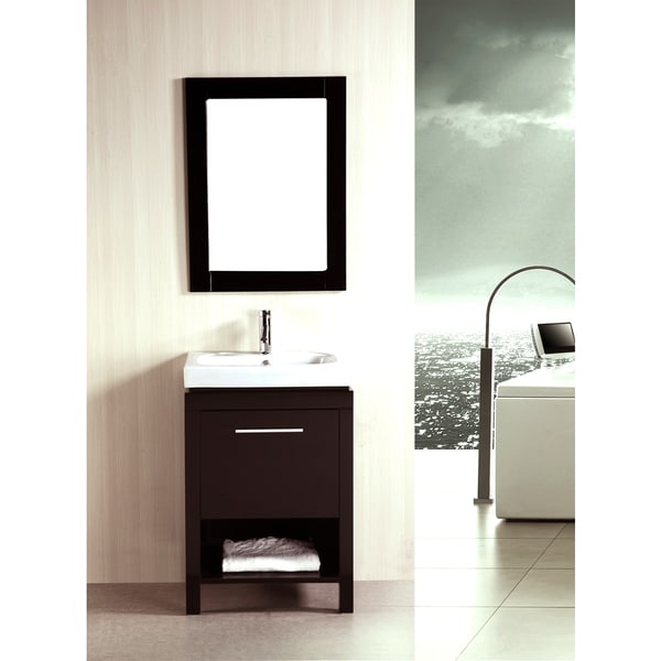 kokols 24 inch Single Free standing Bath Cabinet with Ceramic Sink