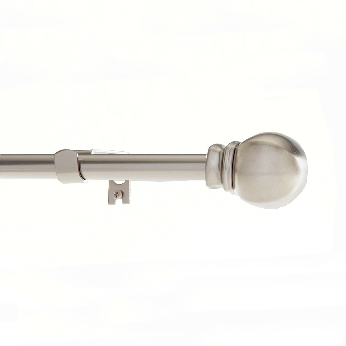 Shop Satin Nickel Adjustable Curtain Rod Set with Ball Finial Free