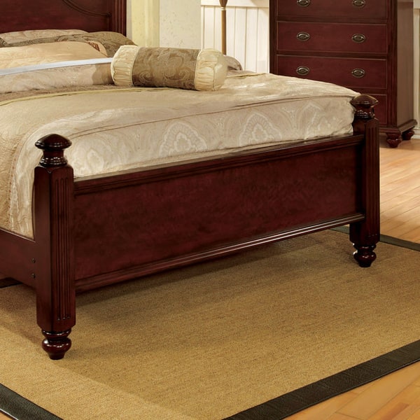 Furniture Of America Bow Transitional Cherry Four Poster Bed On Sale Overstock 9237360