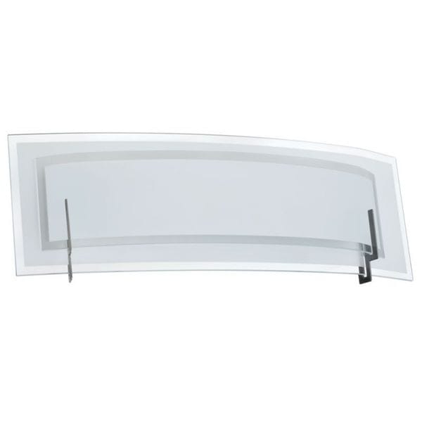Satin Chrome and Clear Frosted Glass 2-light Vanity Fixture with Frosted Bottom Diffuser