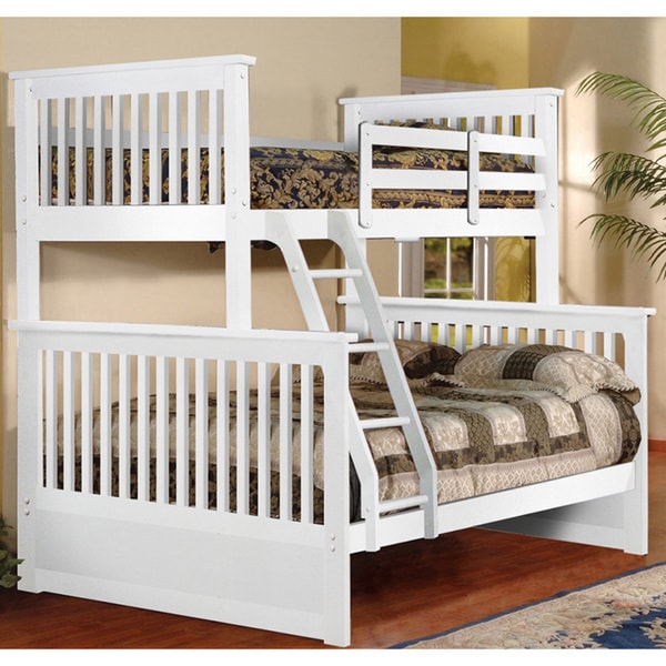 White Twin-over-Full Hardwood Bunk Bed