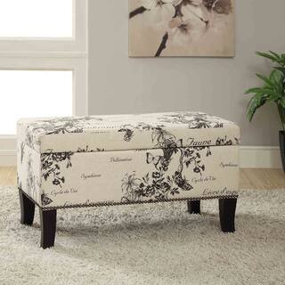 Storage Ottoman For Less Linon Patrice Garden Print Storage Ottoman