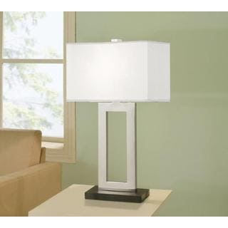 Artiva USA Geometric 29-inch Contemporary Chrome & Black Contrast ... - Artiva USA Geometric 29-inch Contemporary Chrome & Black Contrast Table Lamp  with Rectangular Hardback Shade