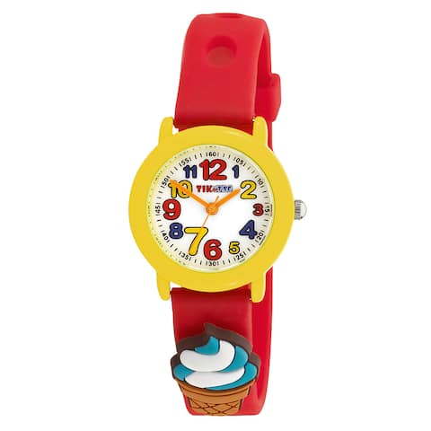Kids' Party Time Theme Red Watch with Interchangeable Adornments