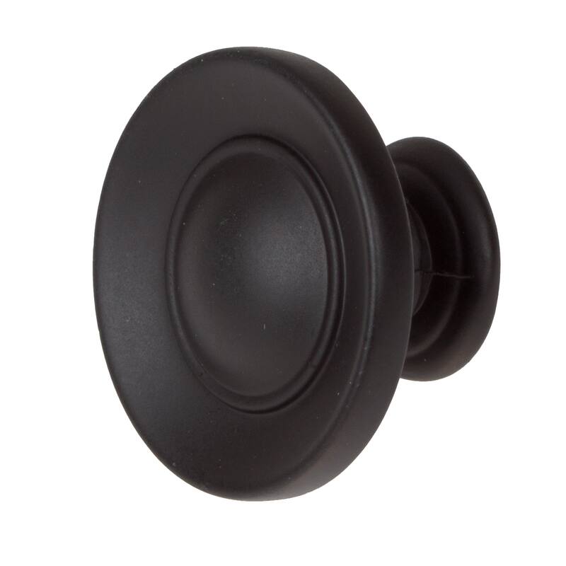 GlideRite 1-inch Matte Black Small Round Ring Button Cabinet Knobs (Pack of 10)
