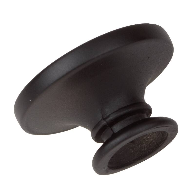 GlideRite 1-inch Matte Black Small Round Ring Button Cabinet Knobs (Pack of 10)