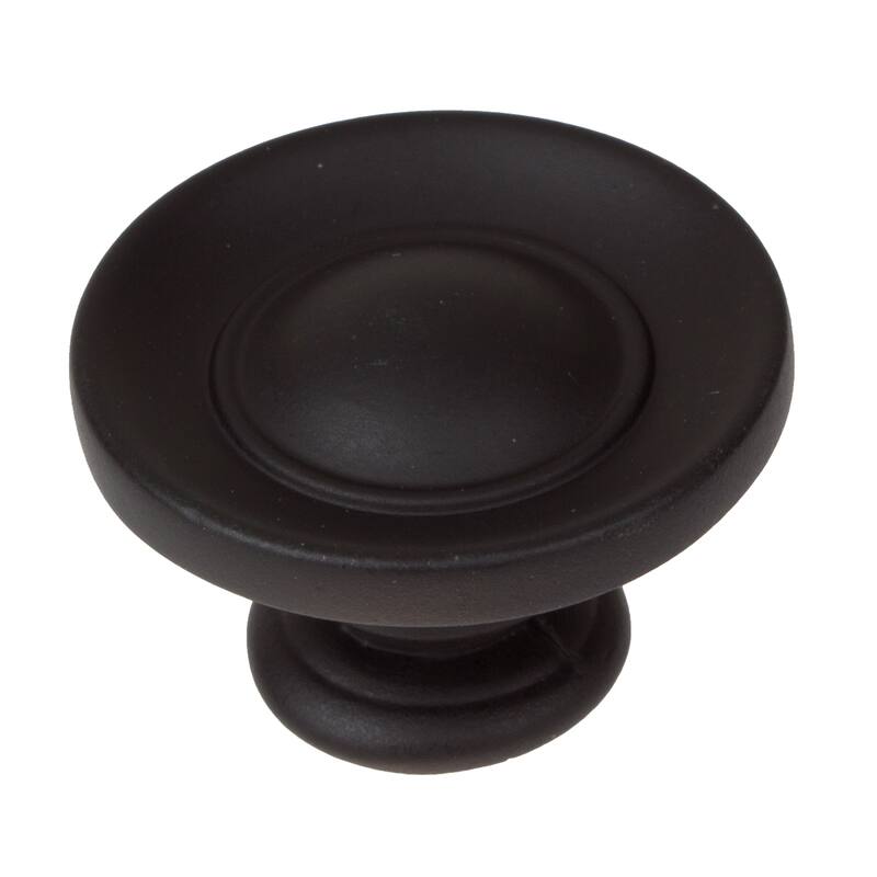 GlideRite 1-inch Matte Black Small Round Ring Button Cabinet Knobs (Pack of 10)