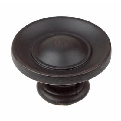 GlideRite 1-inch Oil Rubbed Bronze Small Round Ring Button Cabinet Knobs (Pack of 10)