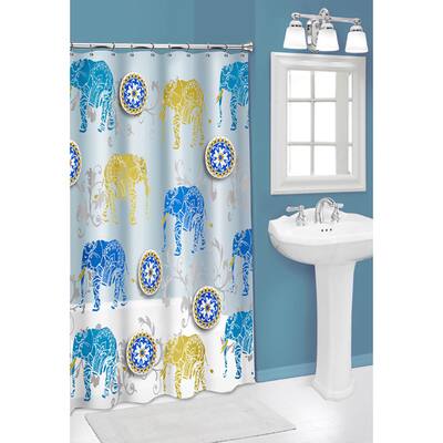 3D Elephant PEVA Shower Curtain