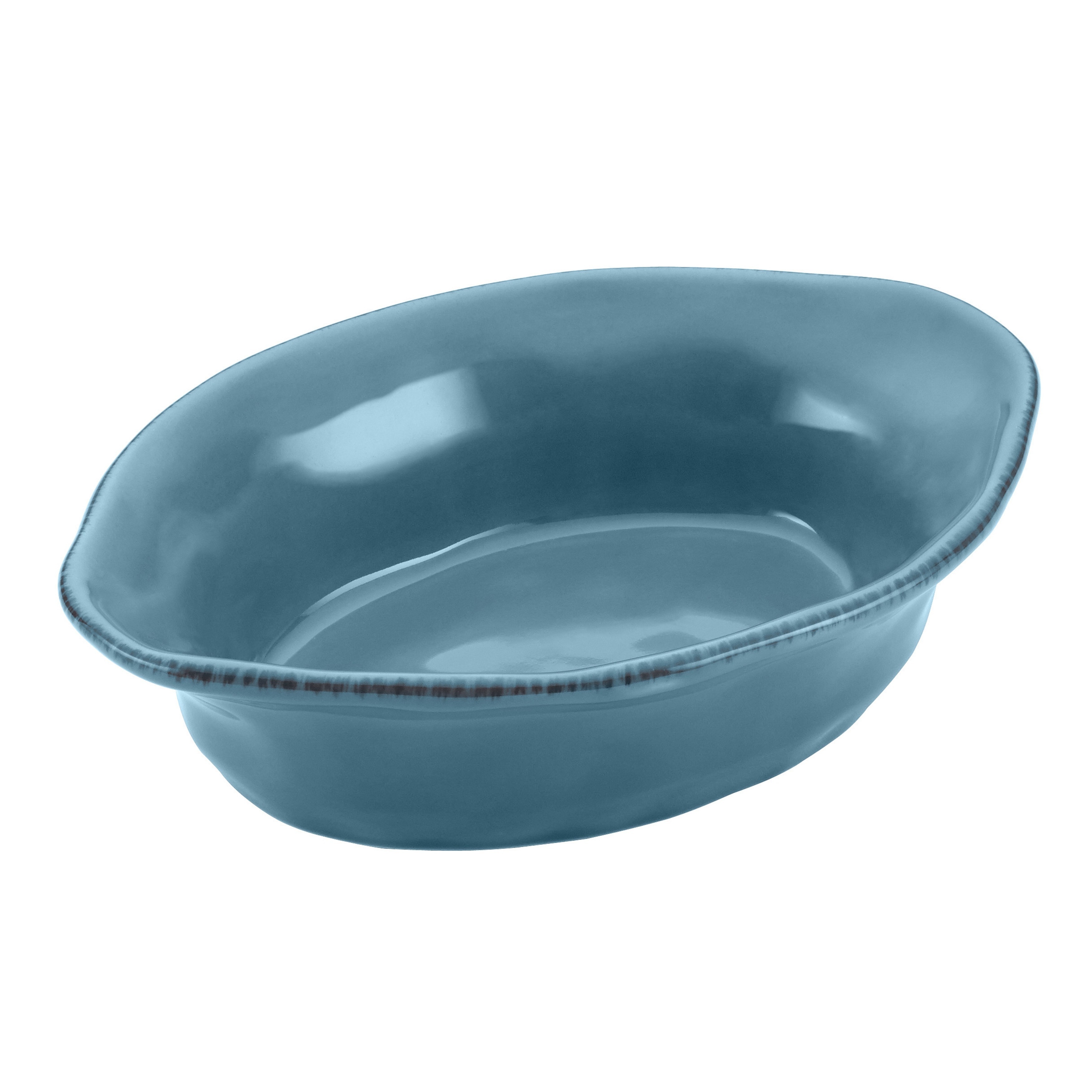 Rachael Ray Cucina Stoneware 2-Quart Oval Baker Agave Blue
