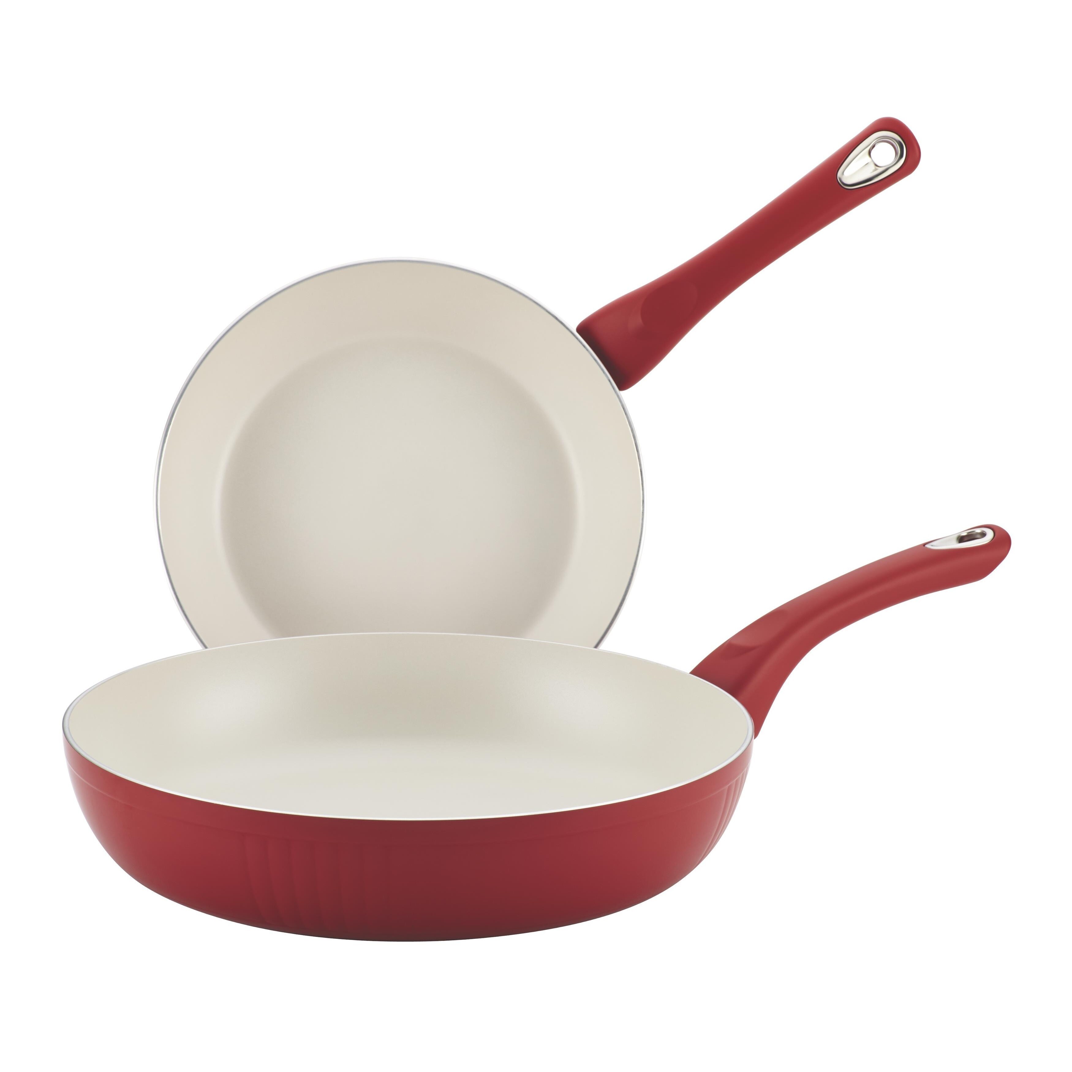 Farberware New Traditions Speckled Aluminum Nonstick 9 1/4-inch and 11  1/2-inch 2-piece Red Skillet Set - Bed Bath & Beyond - 8988507