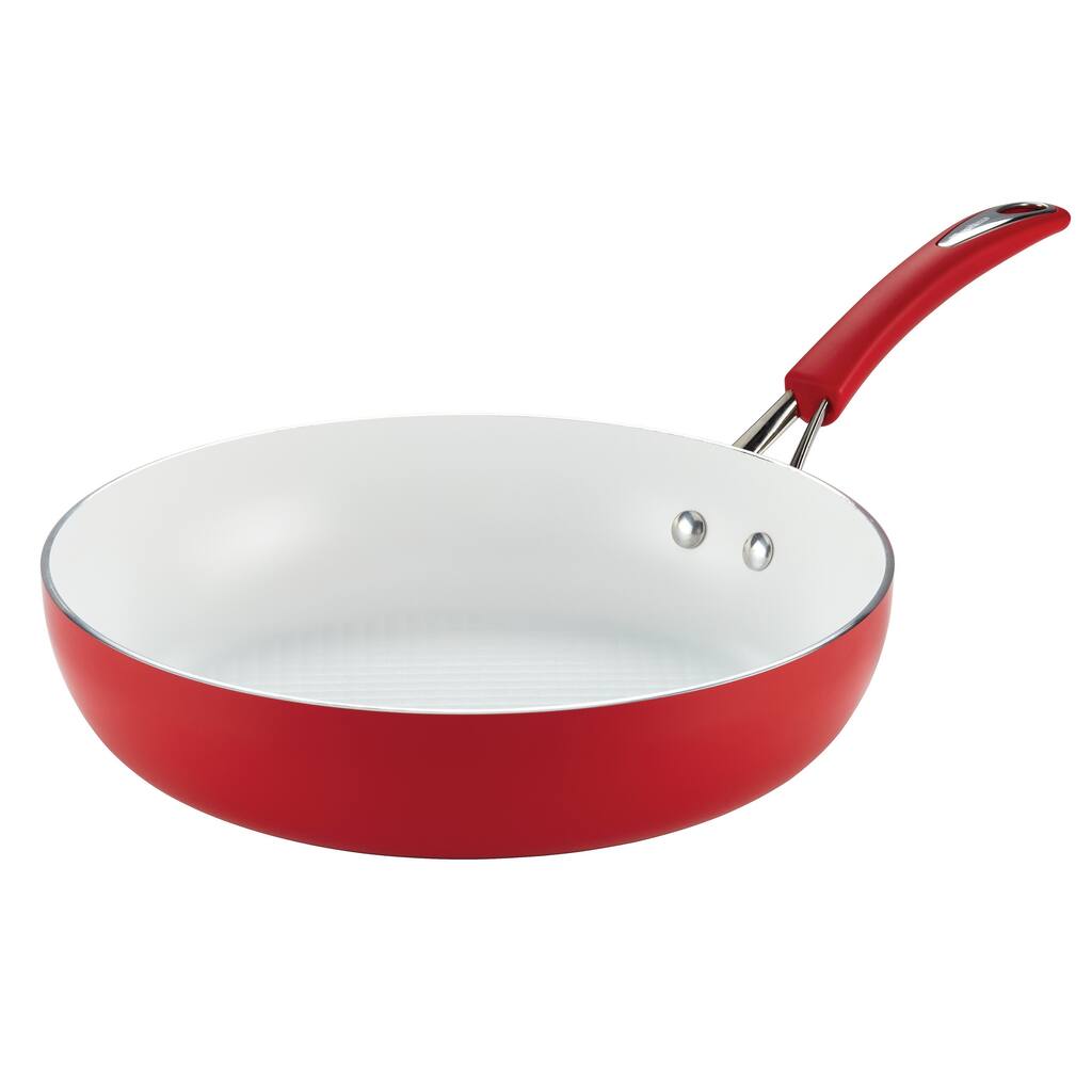 SilverStone Ceramic CXi Nonstick 12-inch Deep Chili Red Skillet
