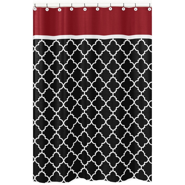 Sweet Jojo Designs Red and Black Trellis Kids Bathroom Fabric Shower Curtain d6ccbda5 c832 4c13 9c86 725aba6dcaf1_600