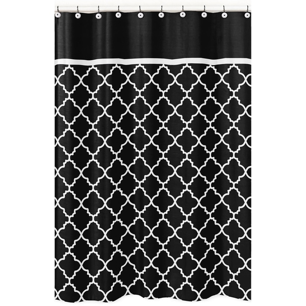 Sweet Jojo Designs Black and White Trellis Kids Bathroom Fabric Bath Shower Curtain 7f677a0e b3c4 4b62 b10e 399c509075ad_600