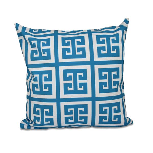 Pale Blue Geometric Pleated 18 in. x 18 in. Square Decorative Throw Pi