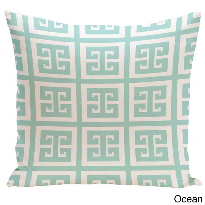 20 x 20-inch Large Greek Key Print Geometric Decorative Throw Pillow - Ocean-20