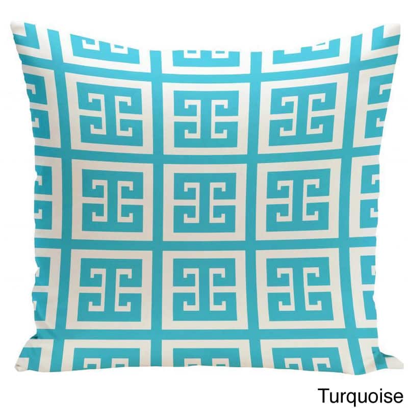 20 x 20-inch Large Greek Key Print Geometric Decorative Throw Pillow - Turquoise-20